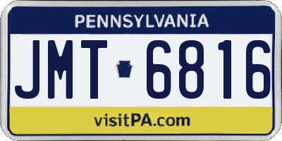 PA license plate JMT6816