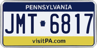 PA license plate JMT6817
