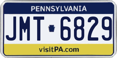 PA license plate JMT6829