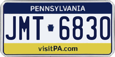 PA license plate JMT6830