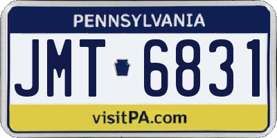PA license plate JMT6831