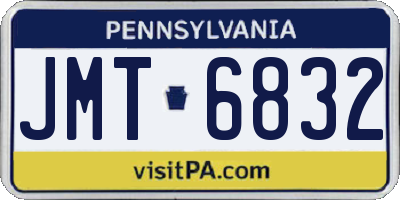PA license plate JMT6832