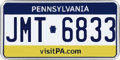 PA license plate JMT6833