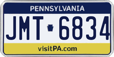 PA license plate JMT6834