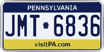 PA license plate JMT6836