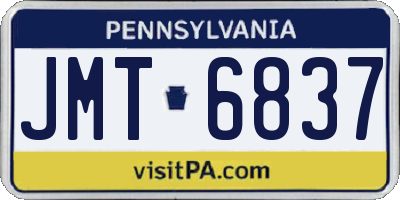 PA license plate JMT6837