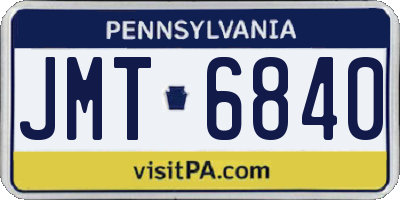 PA license plate JMT6840