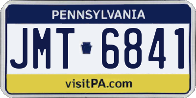 PA license plate JMT6841
