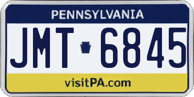 PA license plate JMT6845