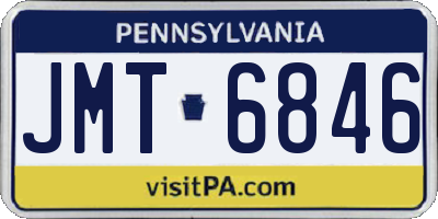 PA license plate JMT6846