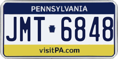 PA license plate JMT6848