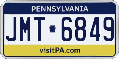 PA license plate JMT6849