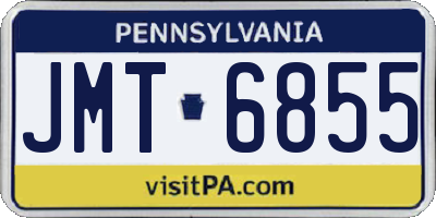 PA license plate JMT6855
