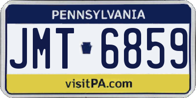 PA license plate JMT6859