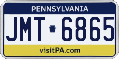 PA license plate JMT6865