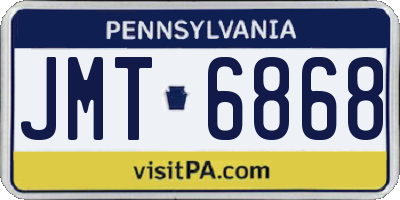 PA license plate JMT6868