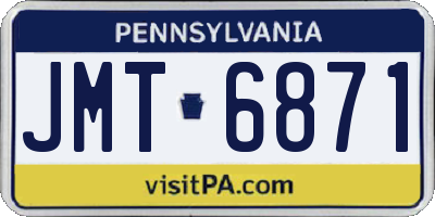 PA license plate JMT6871