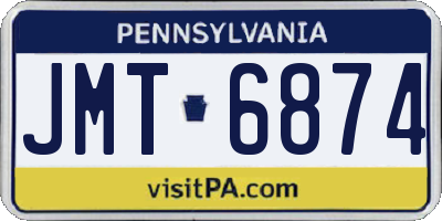 PA license plate JMT6874