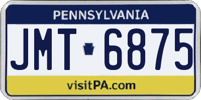 PA license plate JMT6875