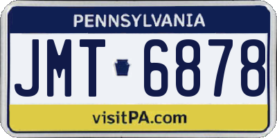 PA license plate JMT6878