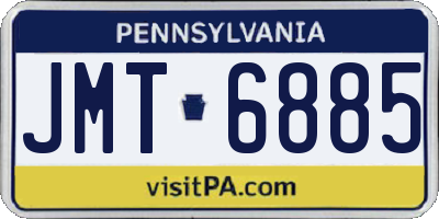 PA license plate JMT6885