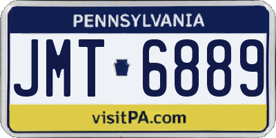 PA license plate JMT6889