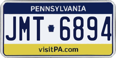 PA license plate JMT6894