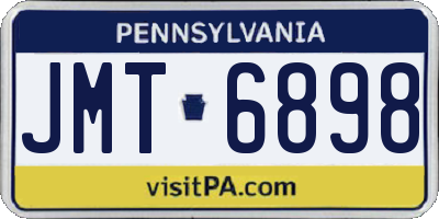 PA license plate JMT6898