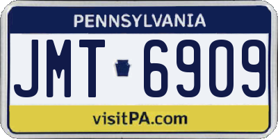 PA license plate JMT6909