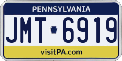 PA license plate JMT6919