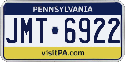 PA license plate JMT6922