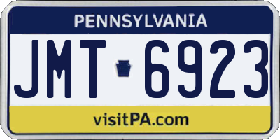PA license plate JMT6923
