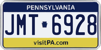 PA license plate JMT6928