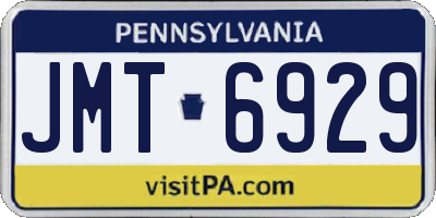PA license plate JMT6929