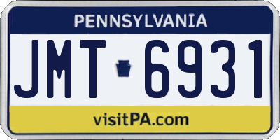 PA license plate JMT6931