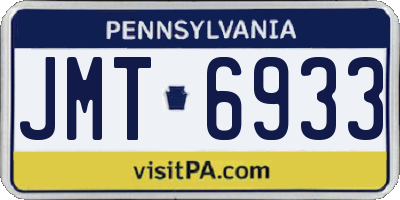 PA license plate JMT6933