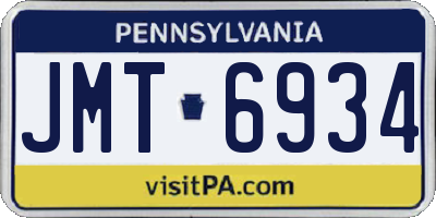 PA license plate JMT6934