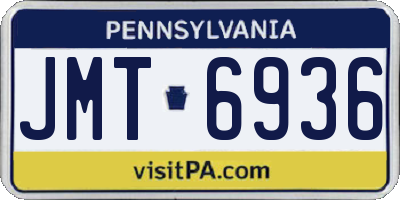 PA license plate JMT6936