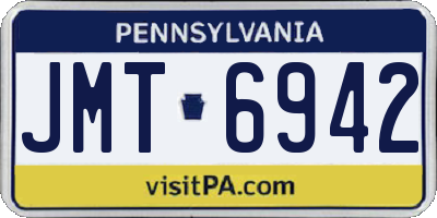 PA license plate JMT6942
