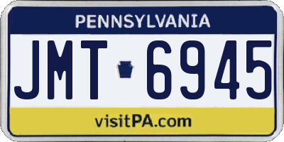 PA license plate JMT6945