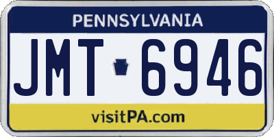 PA license plate JMT6946