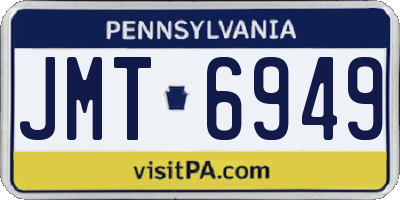 PA license plate JMT6949