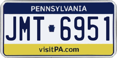 PA license plate JMT6951