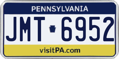 PA license plate JMT6952
