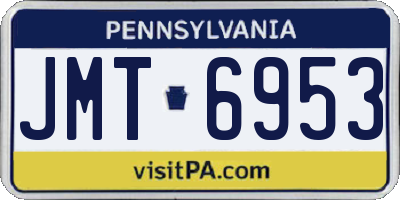 PA license plate JMT6953