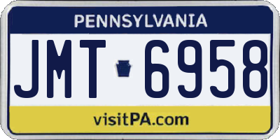 PA license plate JMT6958