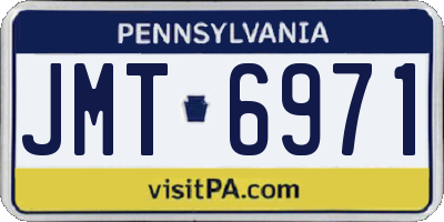 PA license plate JMT6971