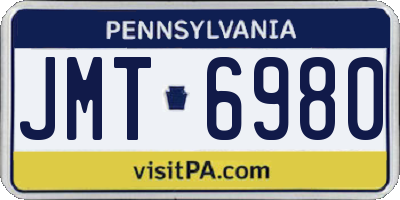 PA license plate JMT6980
