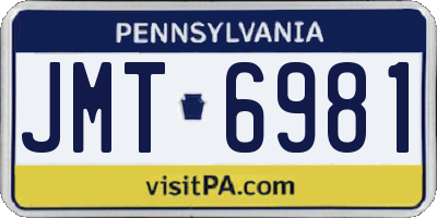 PA license plate JMT6981