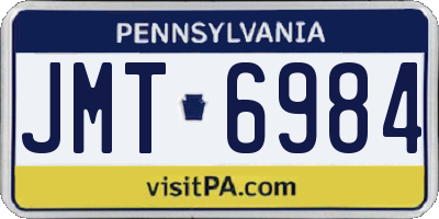 PA license plate JMT6984